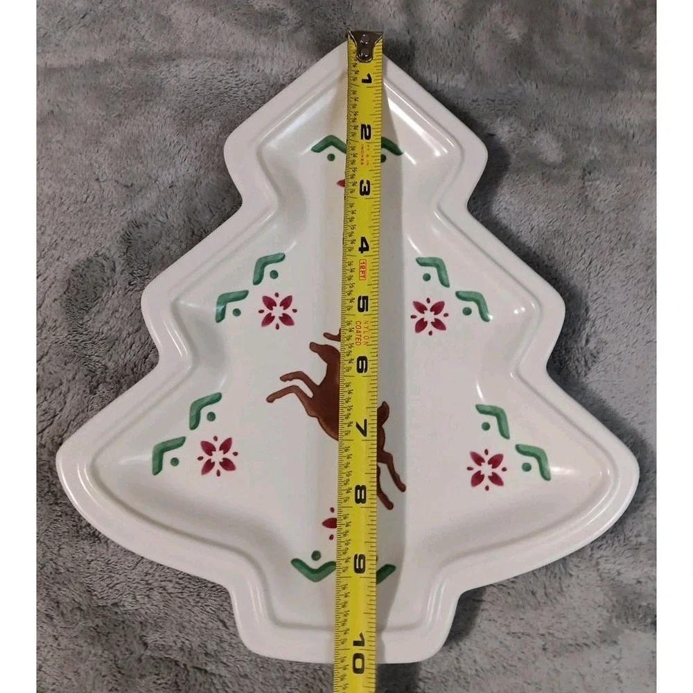 Pfaltzgraff Serving‎ Tray Plate Nordic Christmas Tree Shaped 10.25x9